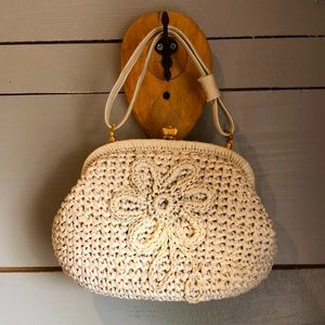 Vintage Gladys Golden Straw Handbag Made in Italy